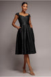 Goddiva Crushed Satin Sleeveless A Line Midi Dress - Black