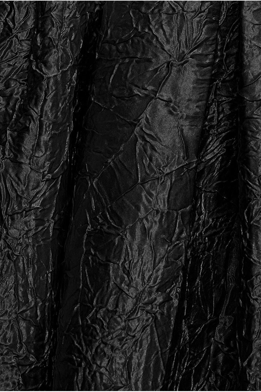 Goddiva Crushed Satin Sleeveless A Line Midi Dress - Black