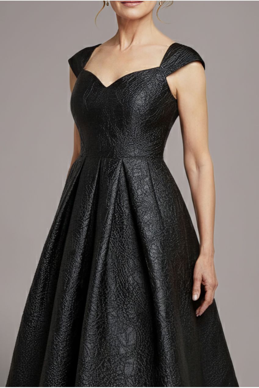 Goddiva Crushed Satin Sleeveless A Line Midi Dress - Black