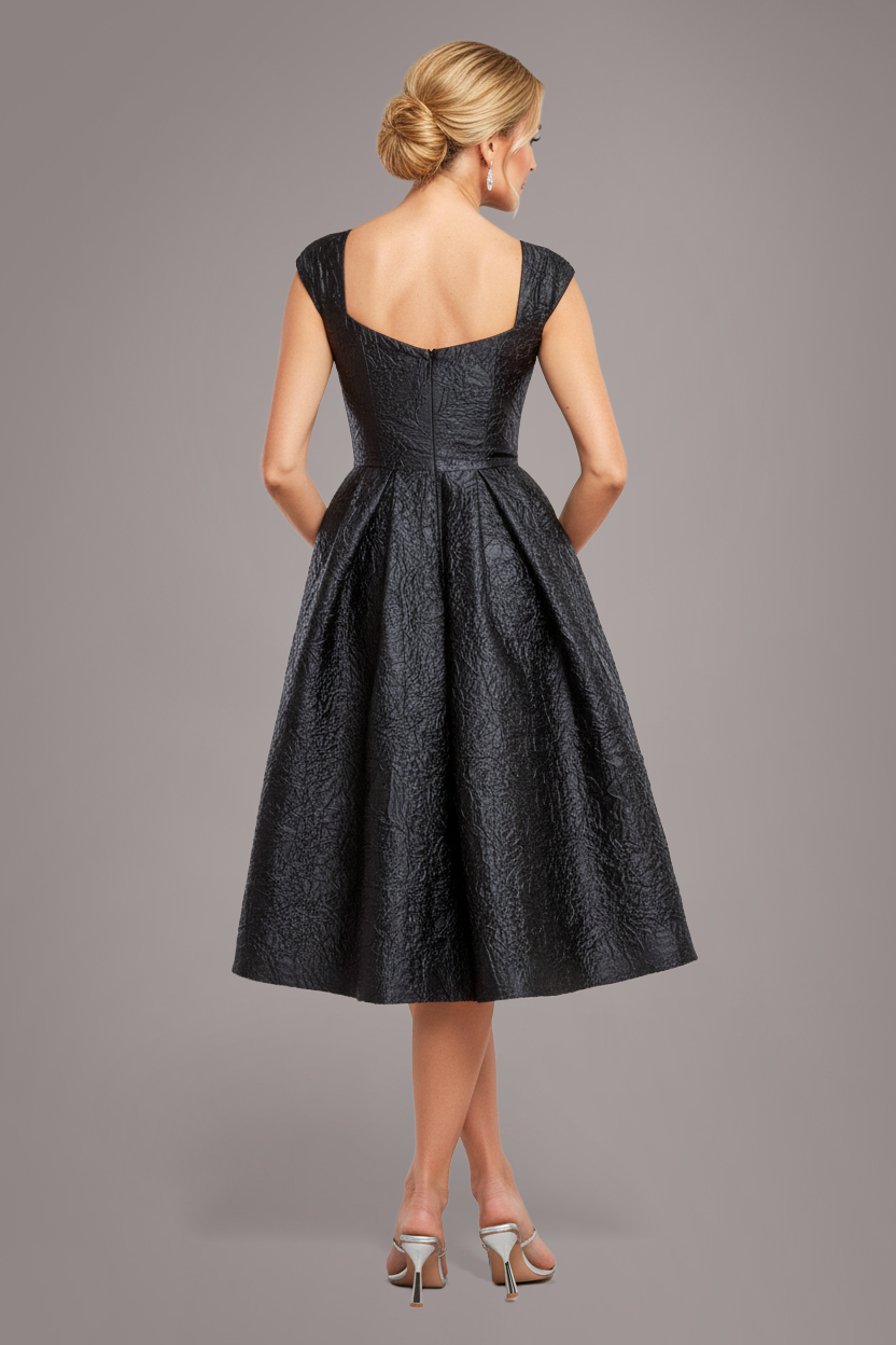 Goddiva Crushed Satin Sleeveless A Line Midi Dress - Black