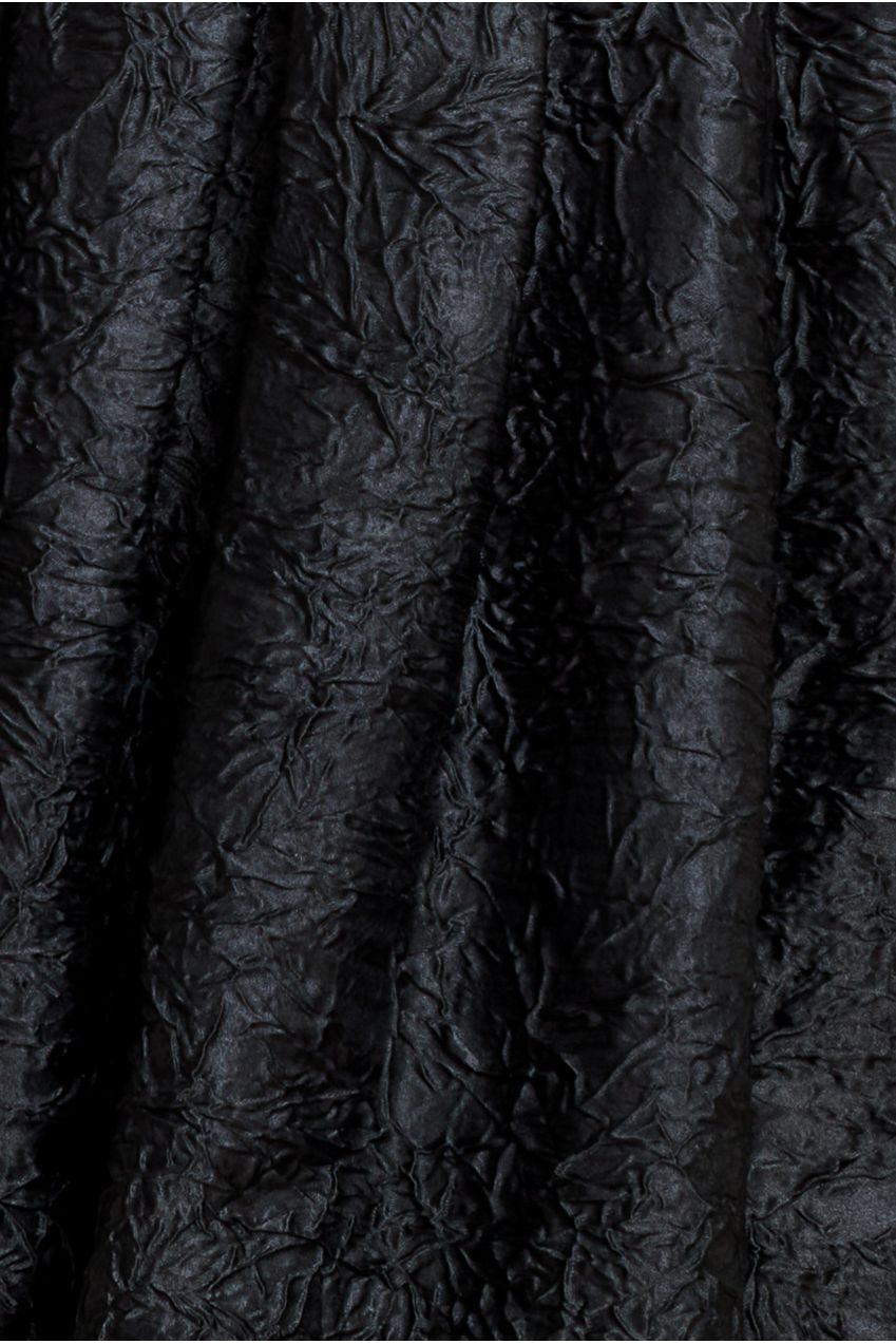 Goddiva Crushed Satin Sleeveless A Line Midi Dress - Black