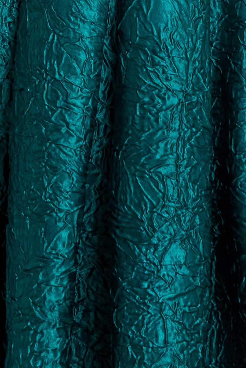 Goddiva Crushed Satin Sleeveless A Line Midi Dress - Emerald Green