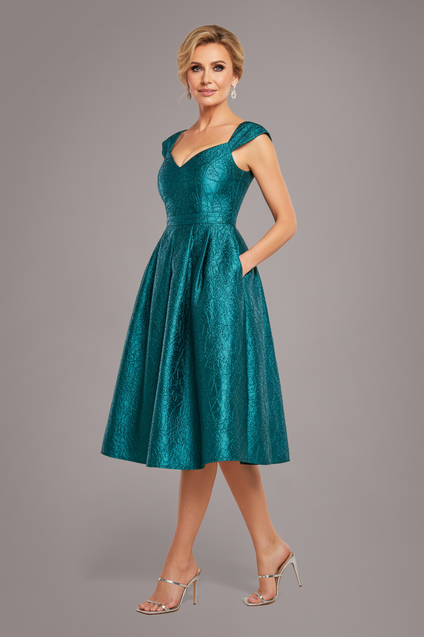 Goddiva Crushed Satin Sleeveless A Line Midi Dress - Emerald Green