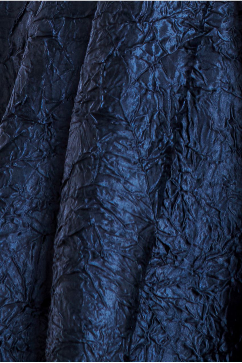 Goddiva Crushed Satin Sleeveless A Line Midi Dress - Navy Blue