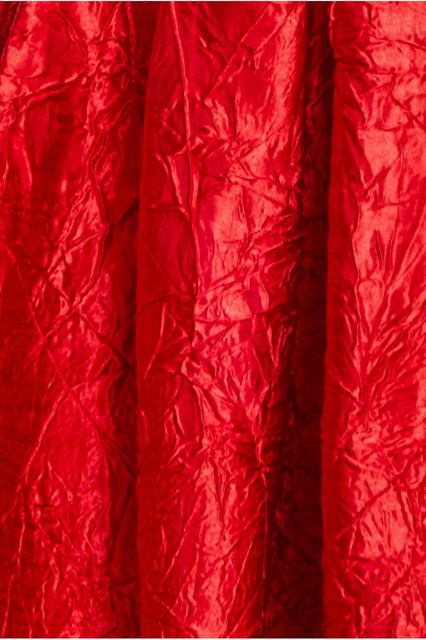 Goddiva Crushed Satin Sleeveless A Line Midi Dress - Red