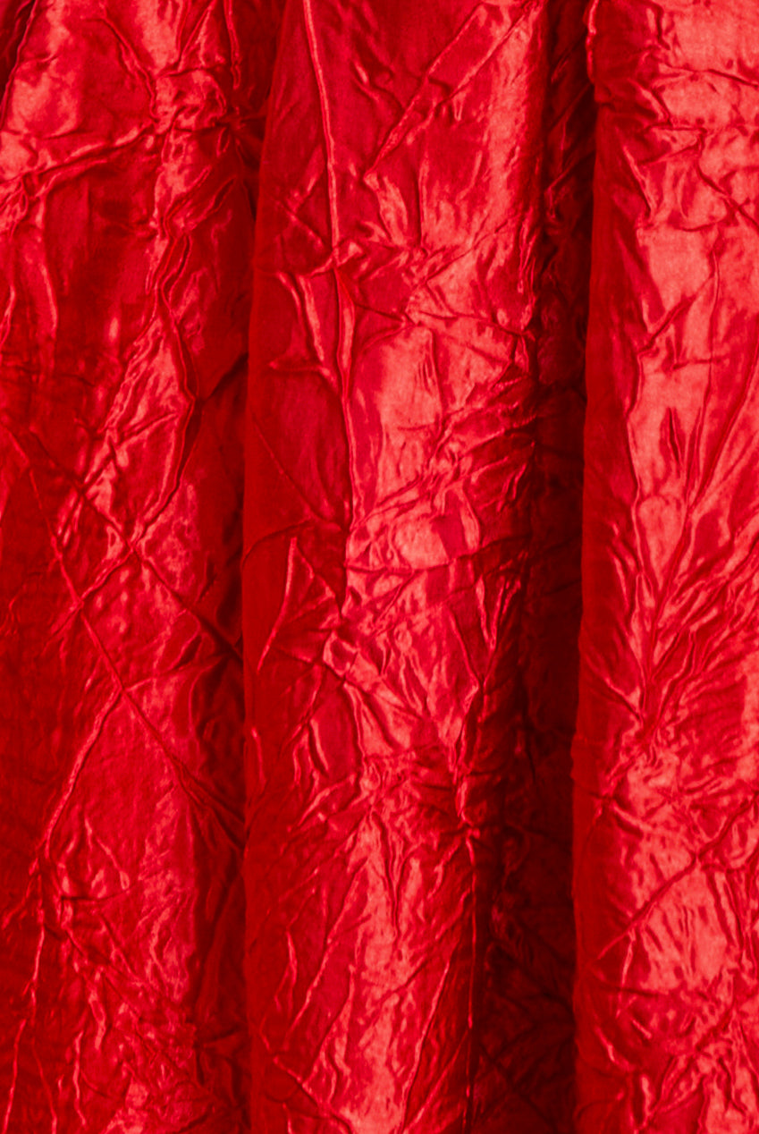 Goddiva Crushed Satin Sleeveless A Line Midi Dress - Red