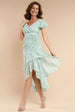 Goddiva Jacquard Chiffon Wrap High Low Midaxi Dress - SageGreen