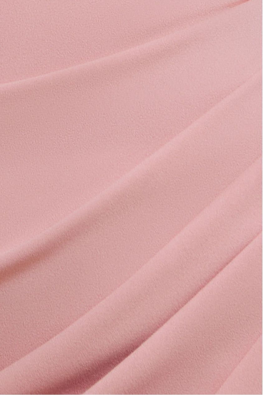 Goddiva Off The Shoulder Chiffon Wing Scuba Crepe Midi Dress - Blush Pink