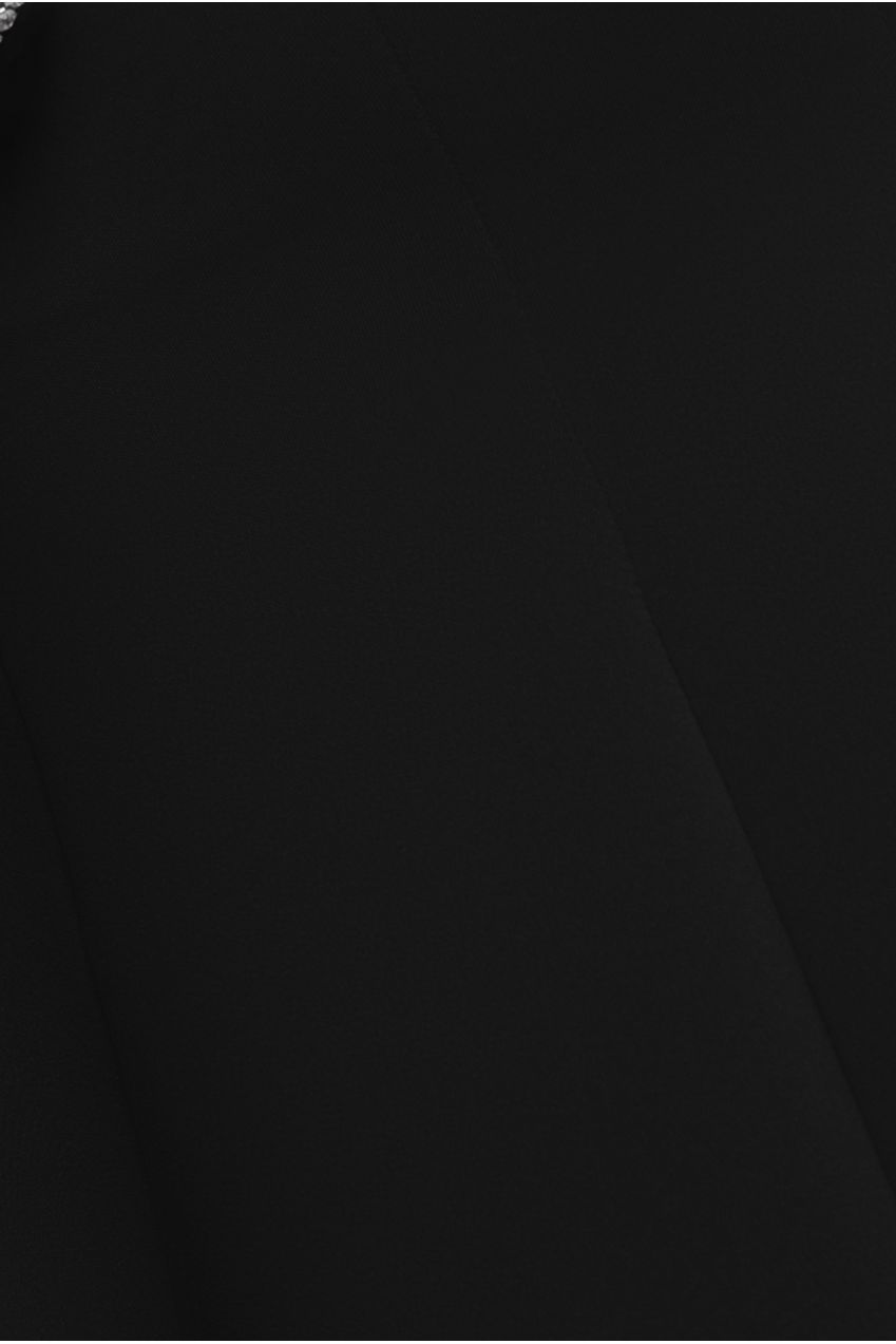 Goddiva Diamante Embellished Neck A-Line Midi Dress - Black