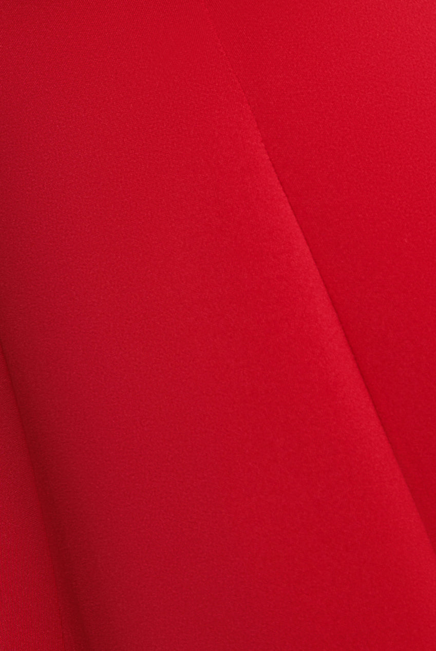 Goddiva Diamante Embellished Neck A-Line Midi Dress - Red