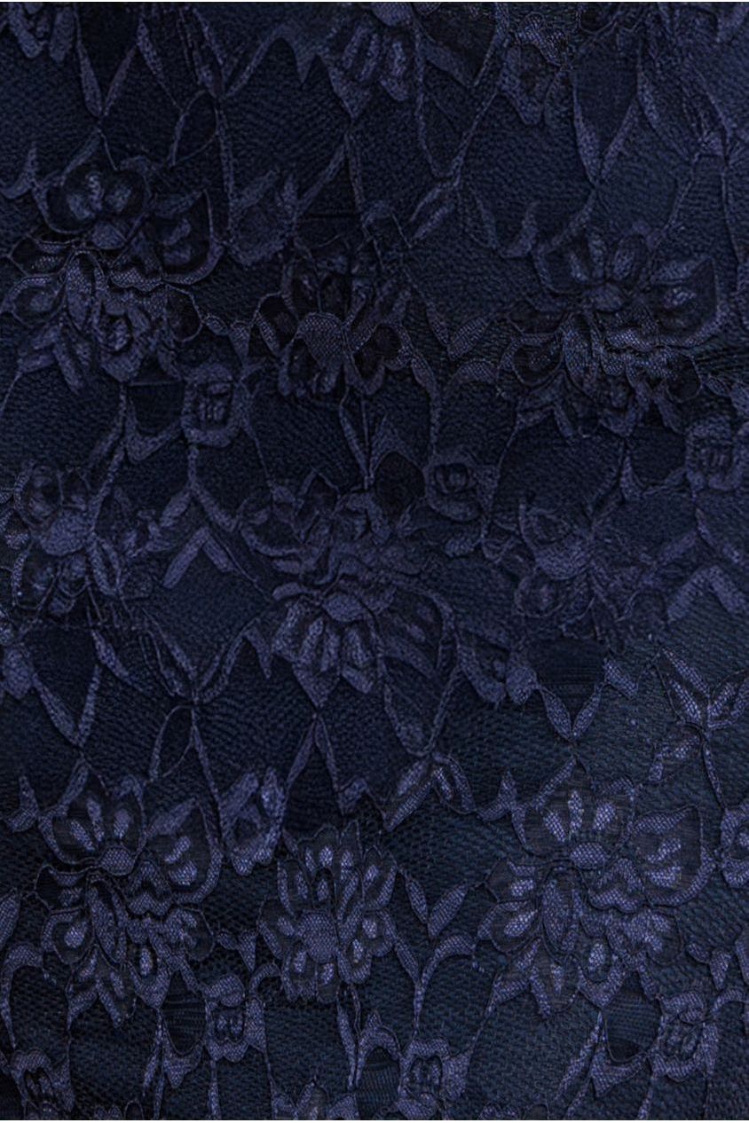 Goddiva One Shoulder Scalloped Neck Maxi Dress - Navy Blue