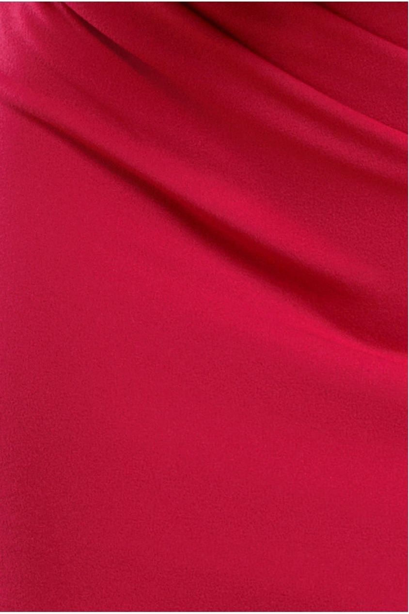 Goddiva Puffy Satin  Sleeve Scuba Maxi Dress - Magenta