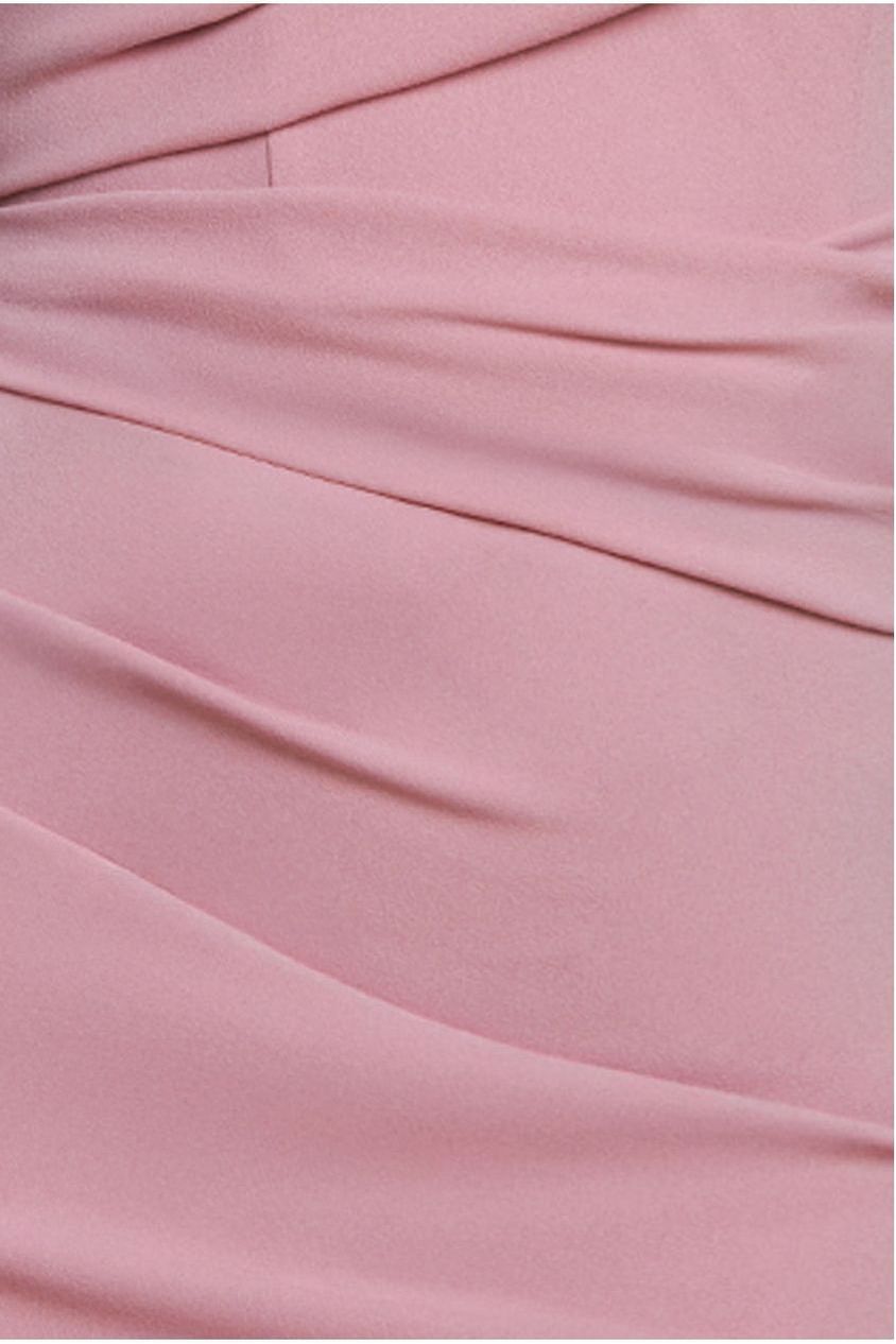 Goddiva Puffy Satin  Sleeve Scuba Maxi Dress - Blush Pink