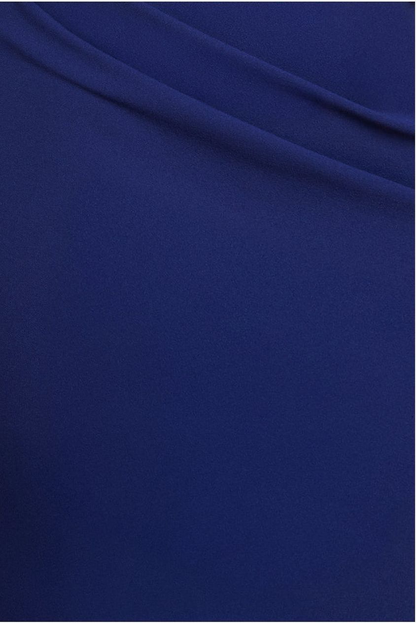 Goddiva Puffy Satin  Sleeve Scuba Maxi Dress - Navy Blue