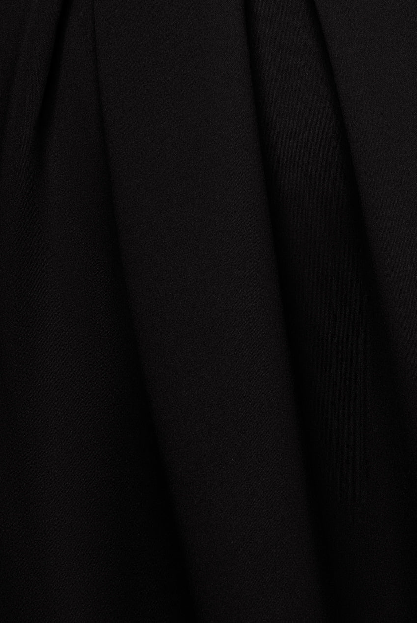 Goddiva Halter Neck Pleated A-Line Midaxi Dress - Black