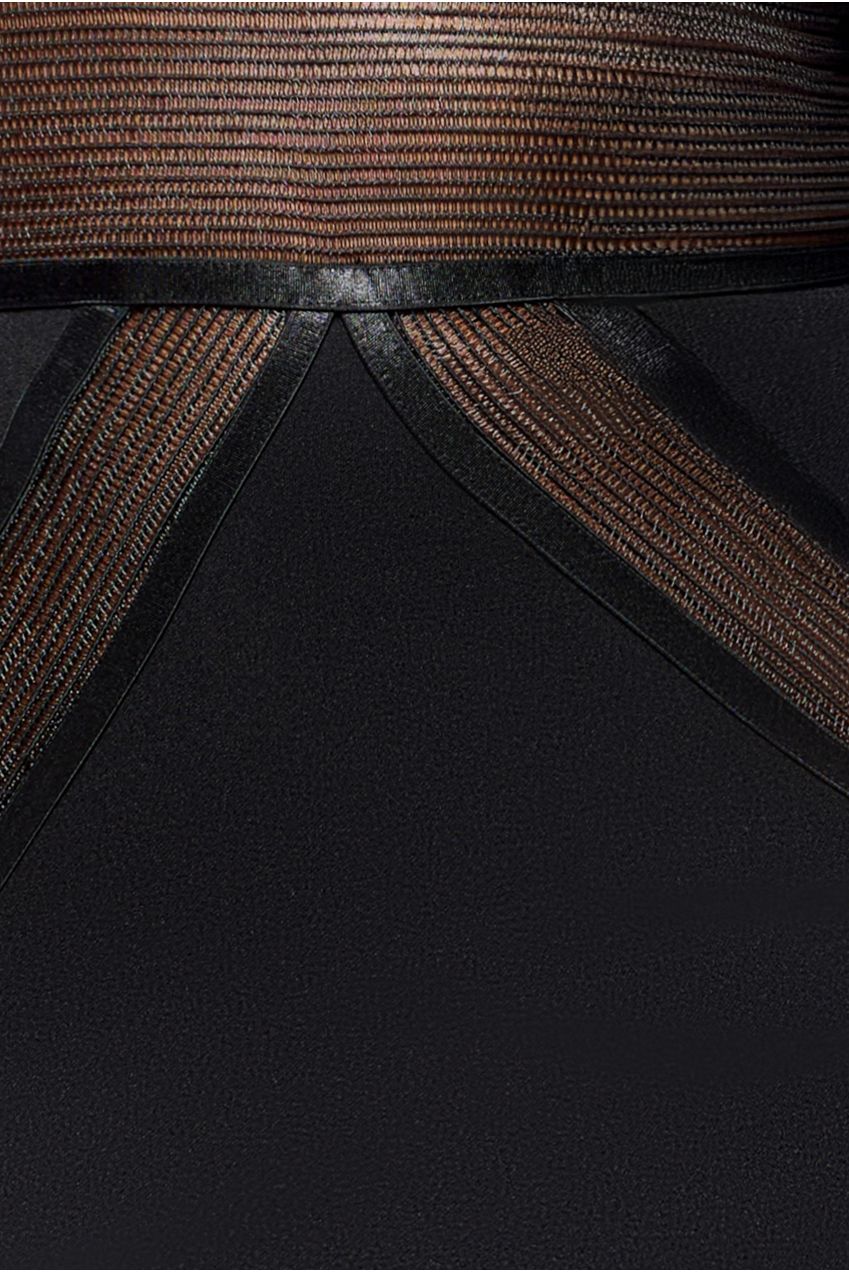 Goddiva Front Crossover Lurex Split Maxi Dress - Black