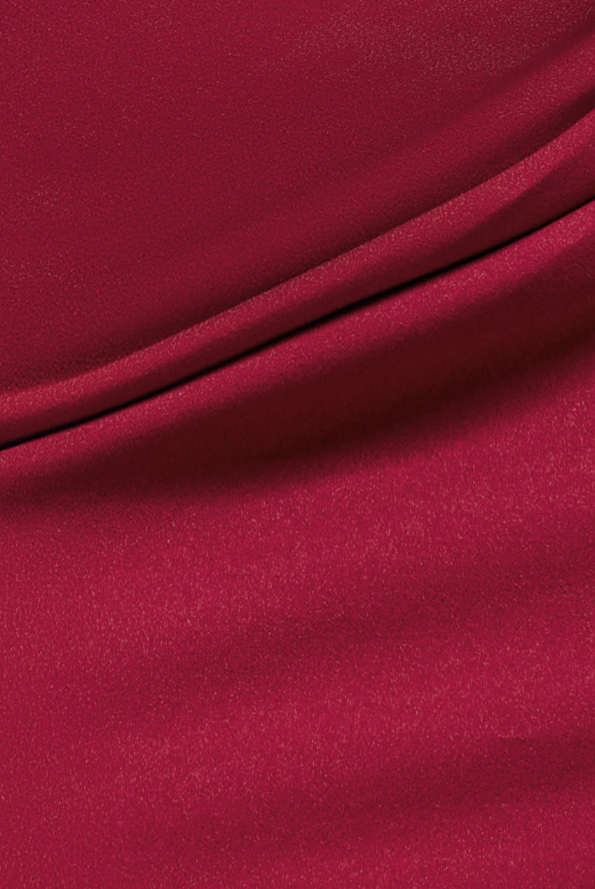 Goddiva Off The Shoulder 3D Puffed Sleeve Sweetheart Maxi Dress - Burgundy