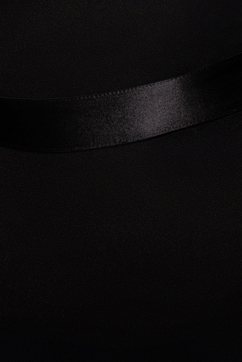 Goddiva Dobby Mesh Feather Sleeve Bodycon Midi Dress - Black