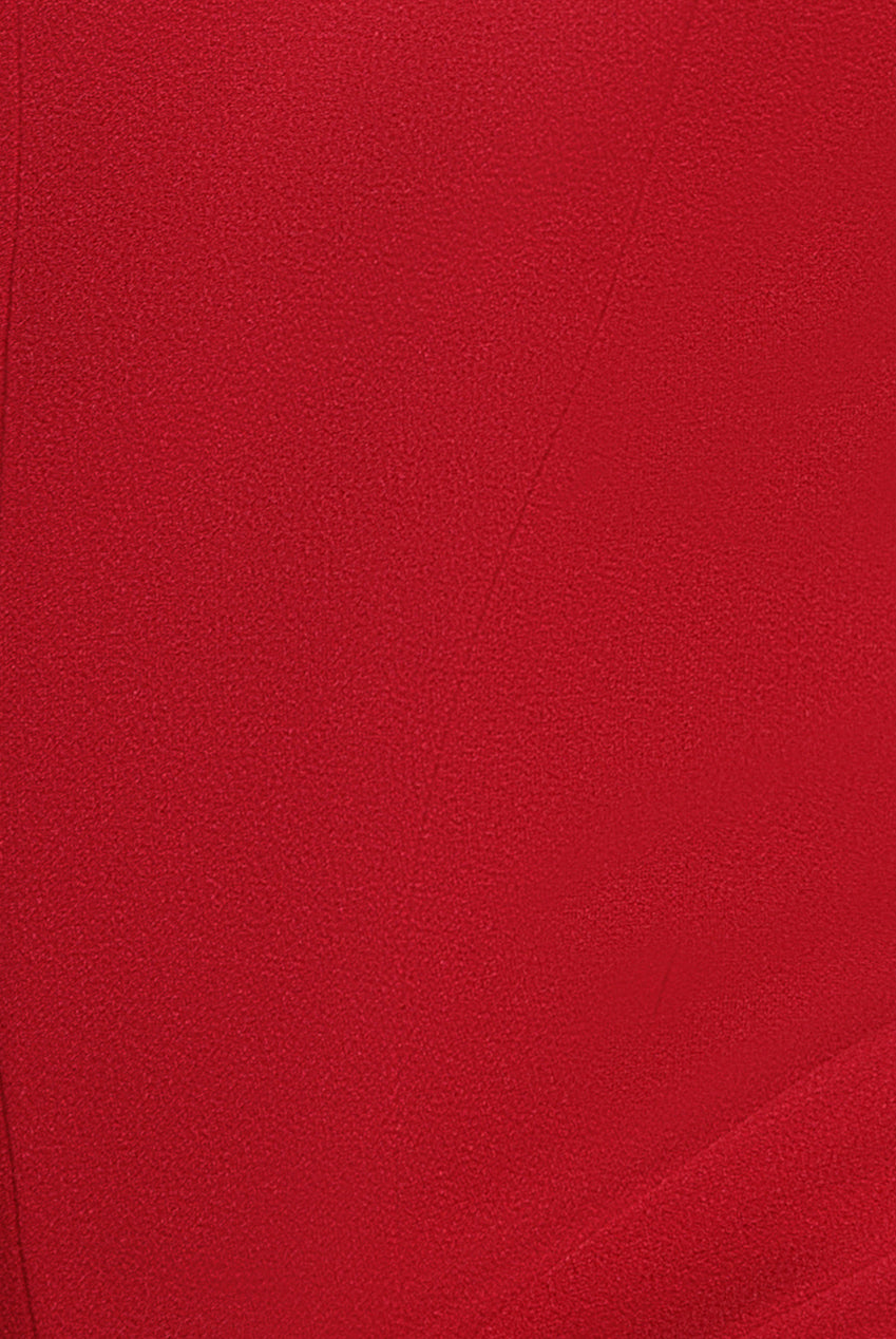 Goddiva Diamante Heart Trim Evening Maxi Dress - Red