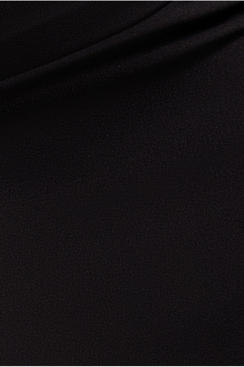 Goddiva Scalloped Lace Bodice Long Sleeve Bardot Maxi Dress - Black