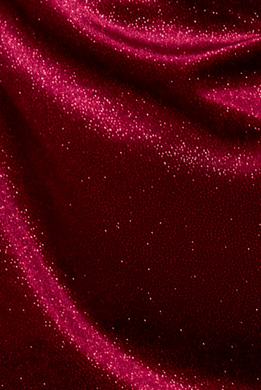 Goddiva Glitter Velvet Cowl Neck Sheath Midi Dress - Wine