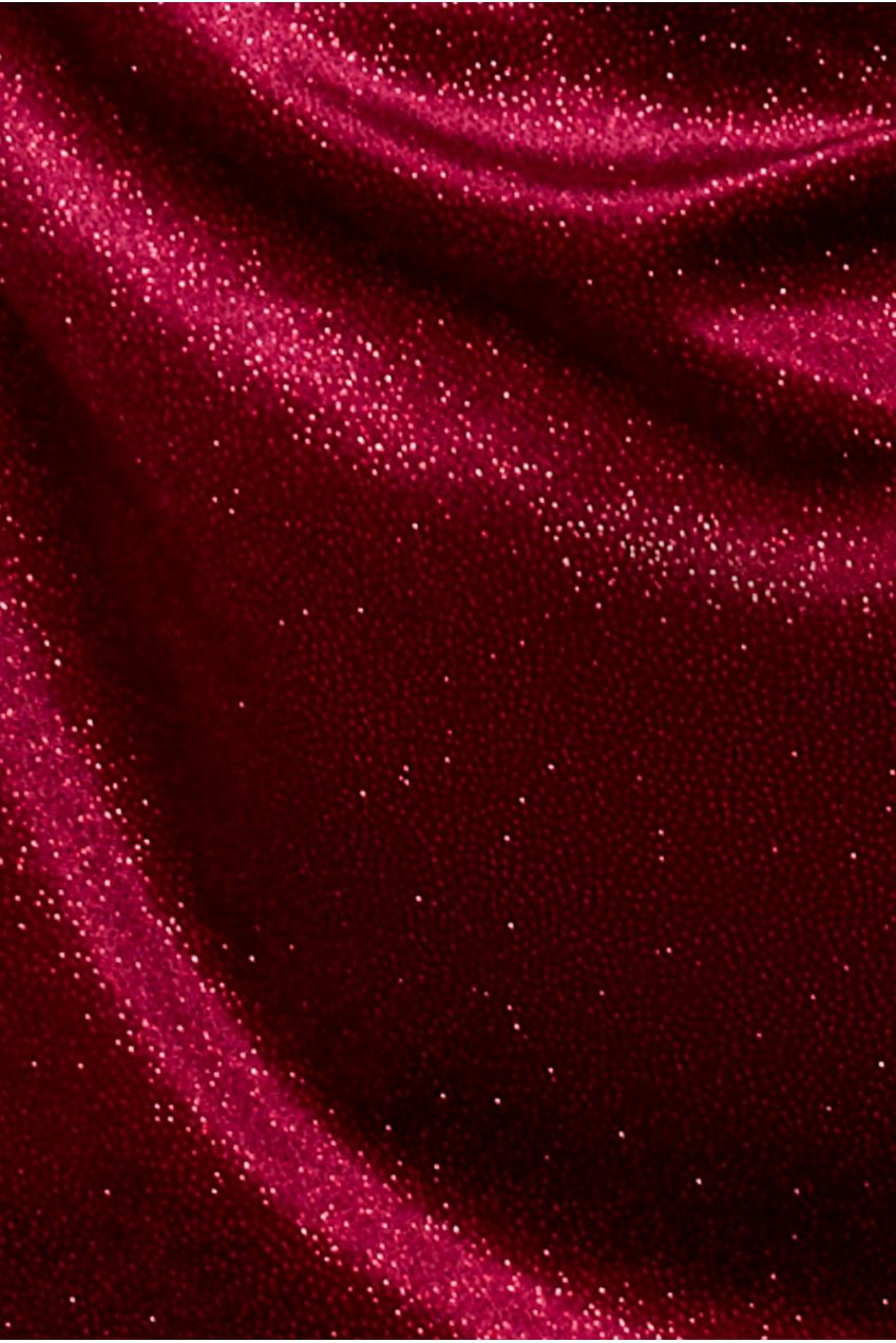 Goddiva Glitter Velvet Cowl Neck Sheath Midi Dress - Wine