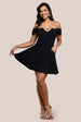 Goddiva Diamante Heart Trim A-Line Mini Dress - Black