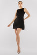 Goddiva Boatneck Open Back Scuba Mini Dress - Black