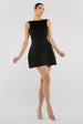 Goddiva Boatneck Open Back Scuba Mini Dress