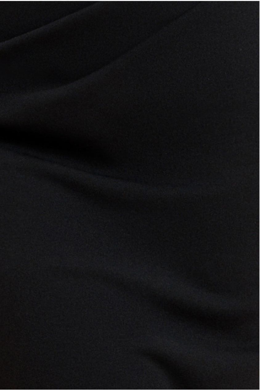 Goddiva Off Shoulder Back Satin Bow Scuba Maxi Dress - Black