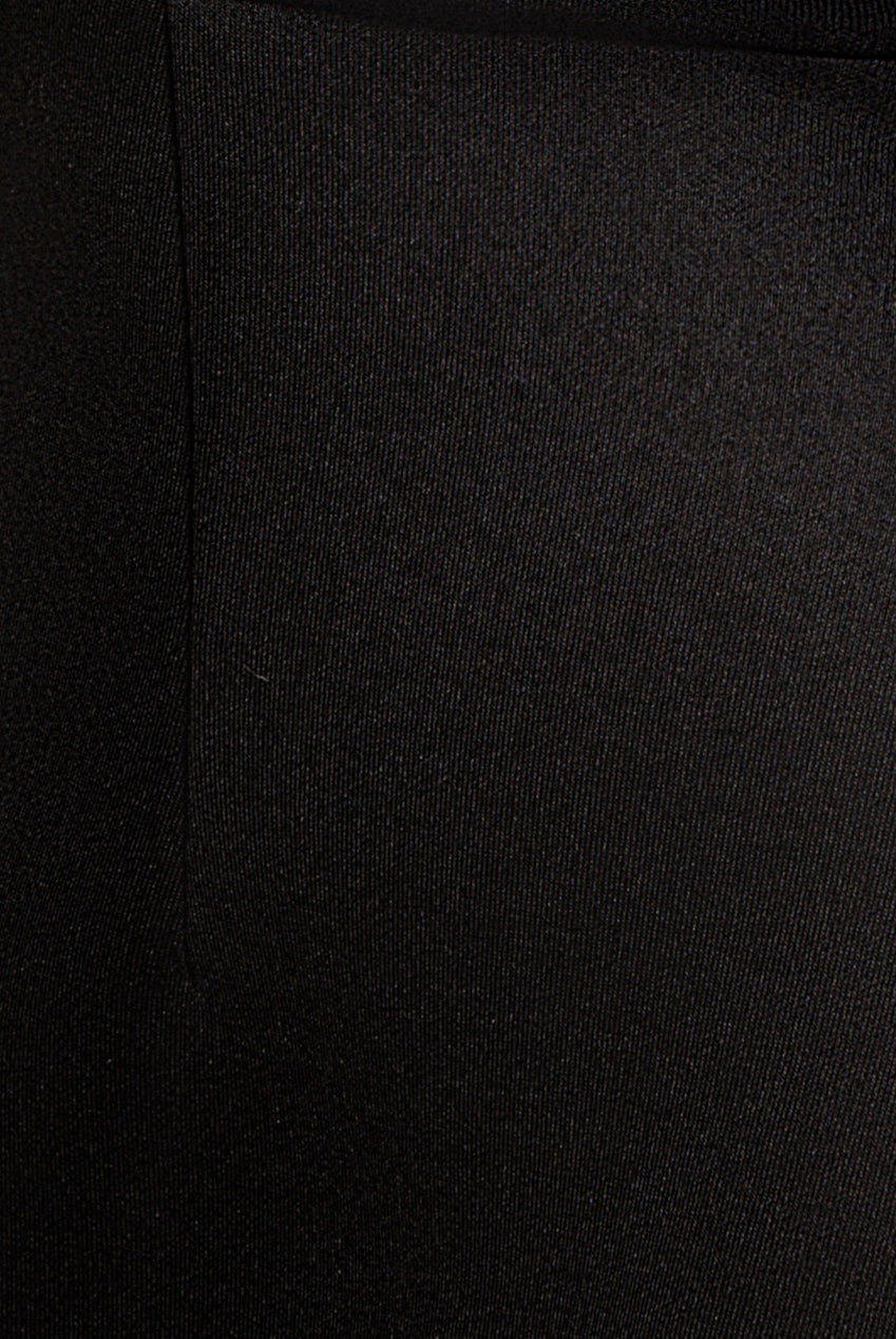 Goddiva Contrast Off Shoulder Back Satin Bow Scuba Mini Dress - Black Cream