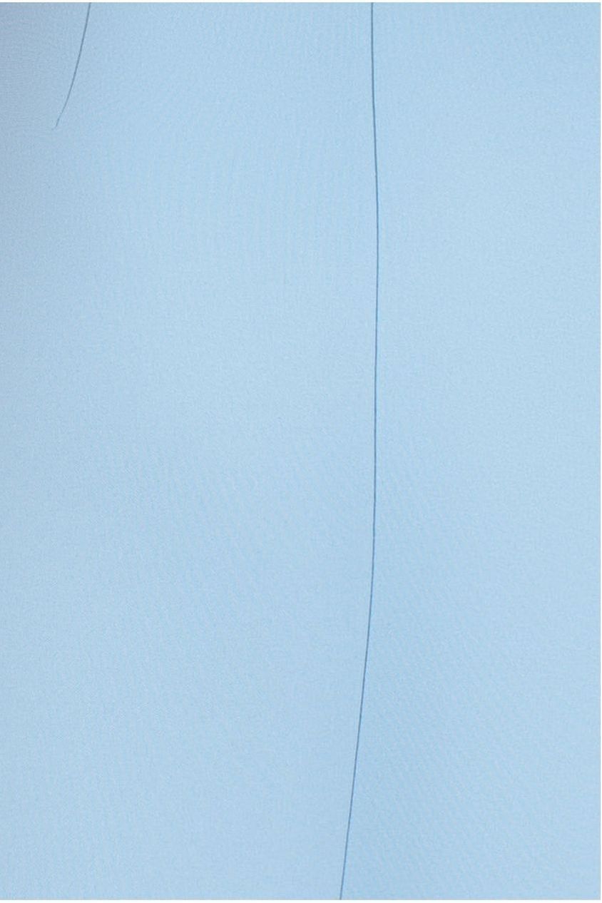 Goddiva Off Shoulder Back Satin Bow Scuba Mini Dress - Light Blue