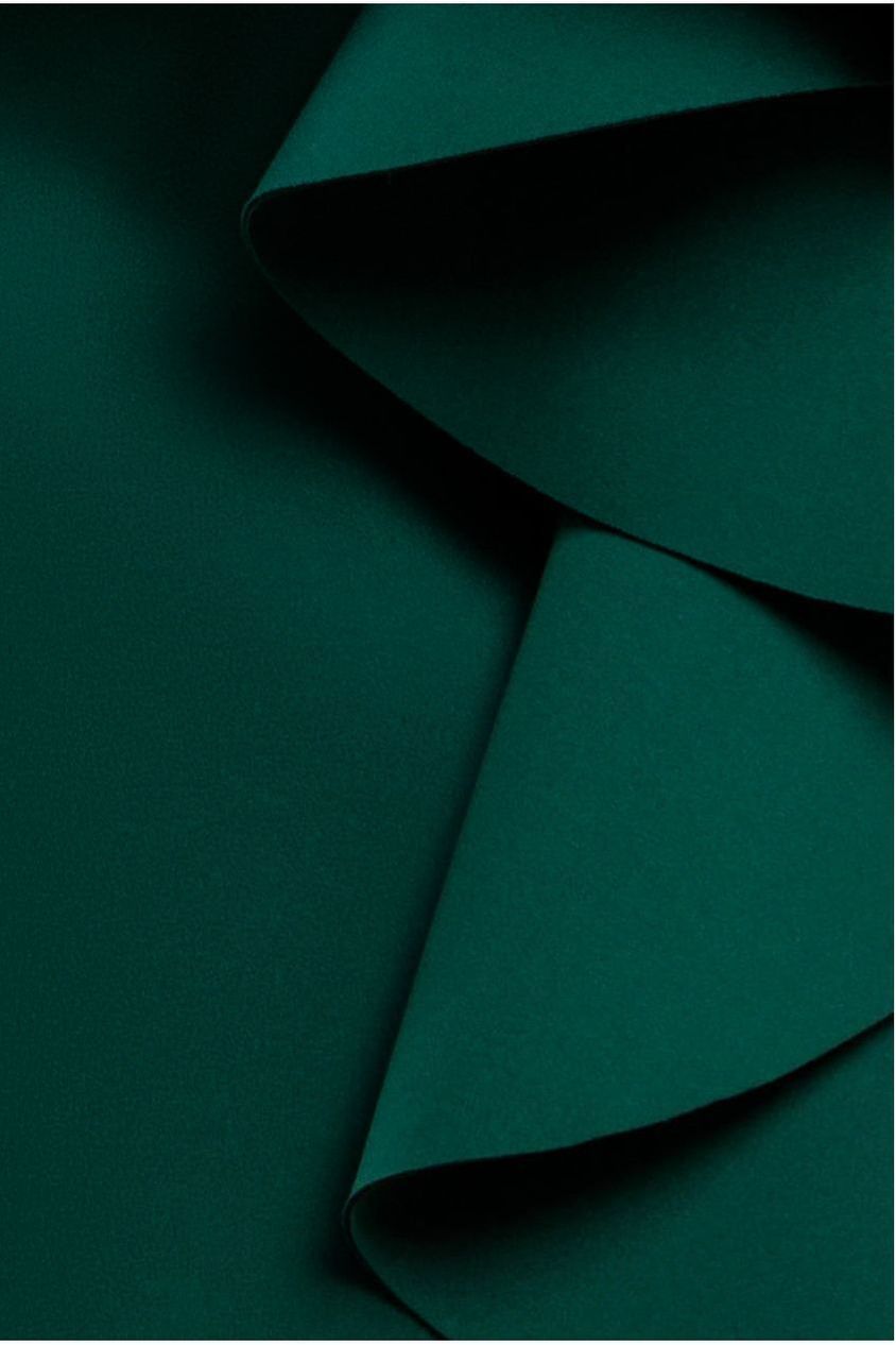 Goddiva Boobtube Peplum  Waterfall Frill Maxi Dress - Emerald Green
