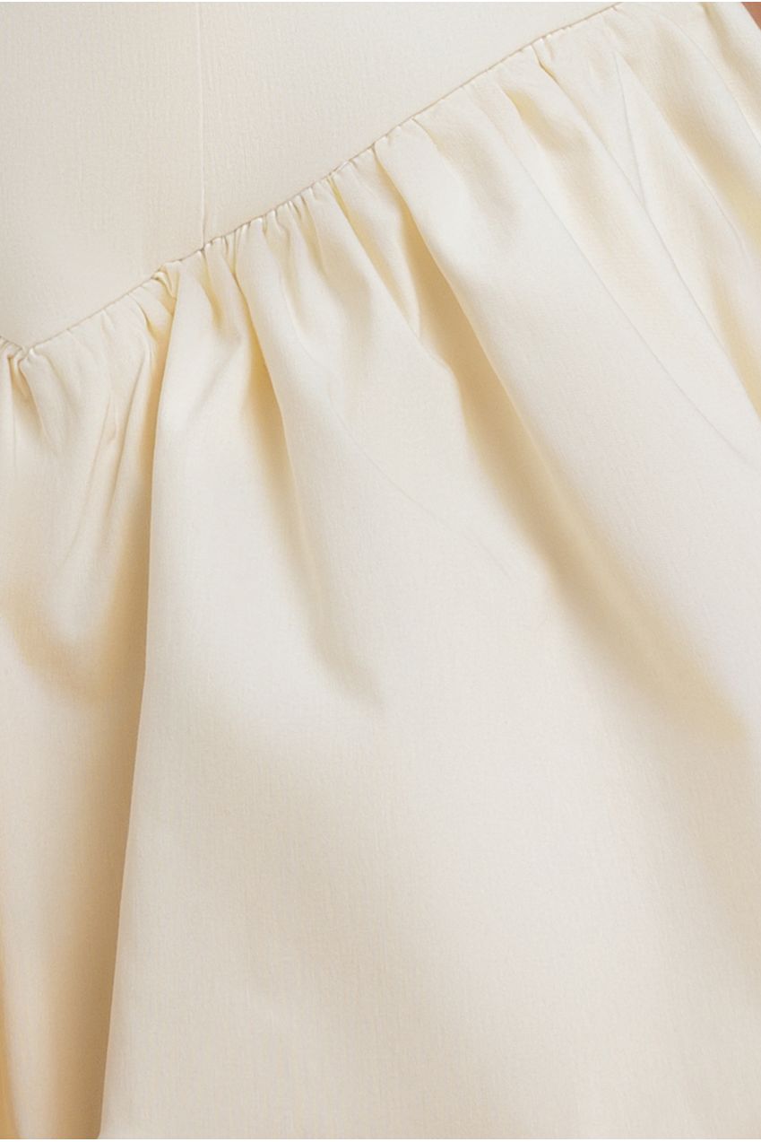 Goddiva Bardot Babydoll Corset Mini Dress - Cream