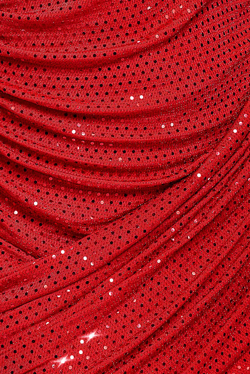 Goddiva One Shoulder Sequin Mini Pop Star Eras Halloween Costume - Red