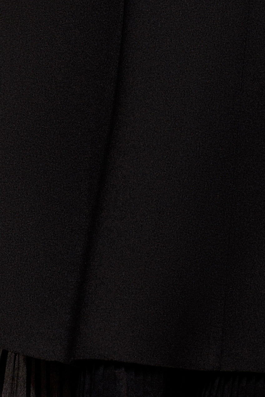 Goddiva Organza Frill Bow Back Halter Mini Dress - Black