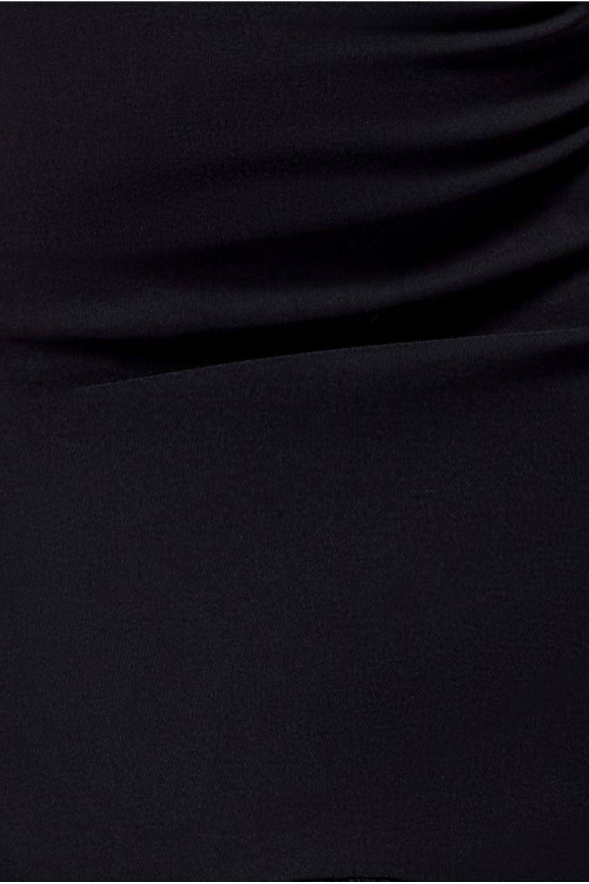 Goddiva Halter Neck Puff Hem Mermaid Midaxi Dress - Black