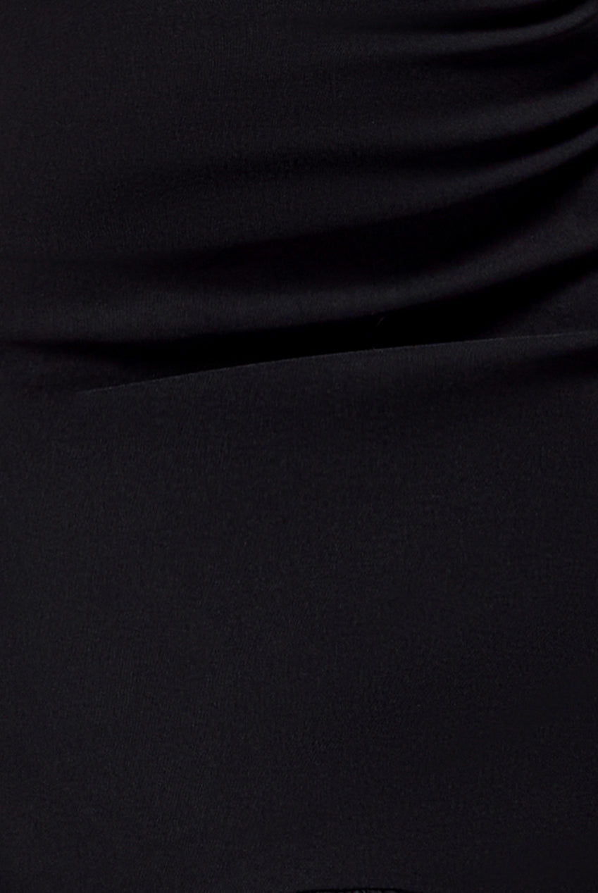 Goddiva Halter Neck Puff Hem Mermaid Midaxi Dress - Black