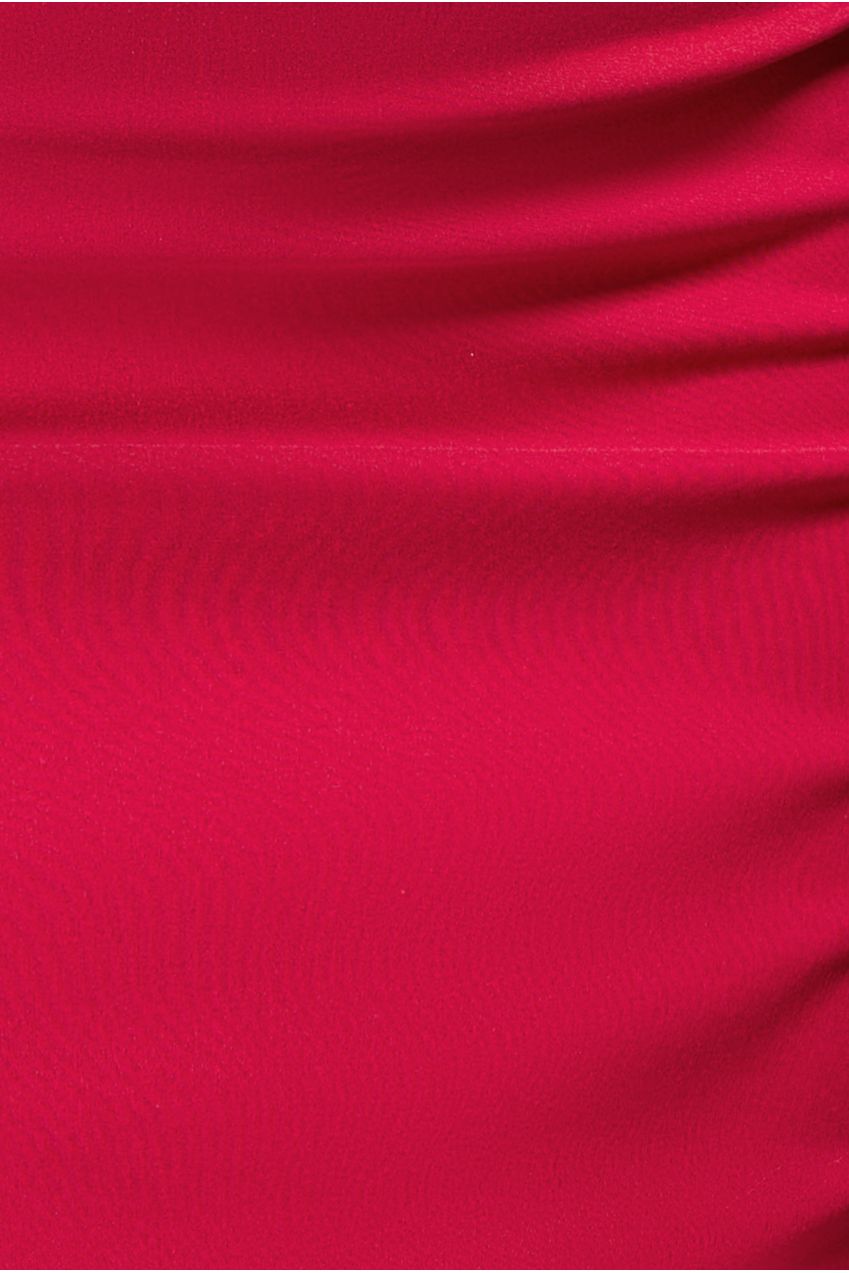 Goddiva Halter Neck Puff Hem Mermaid Midaxi Dress - Red