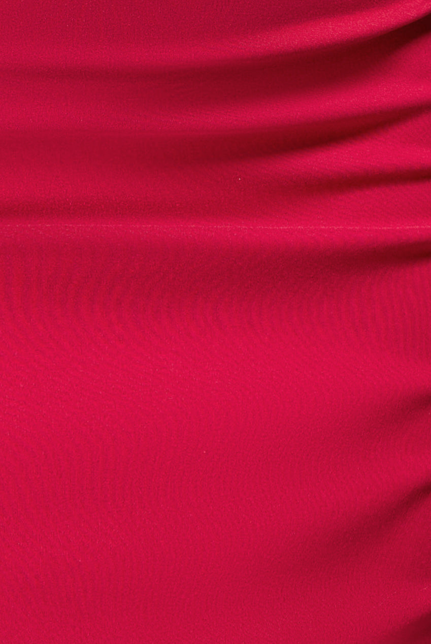 Goddiva Halter Neck Puff Hem Mermaid Midaxi Dress - Red