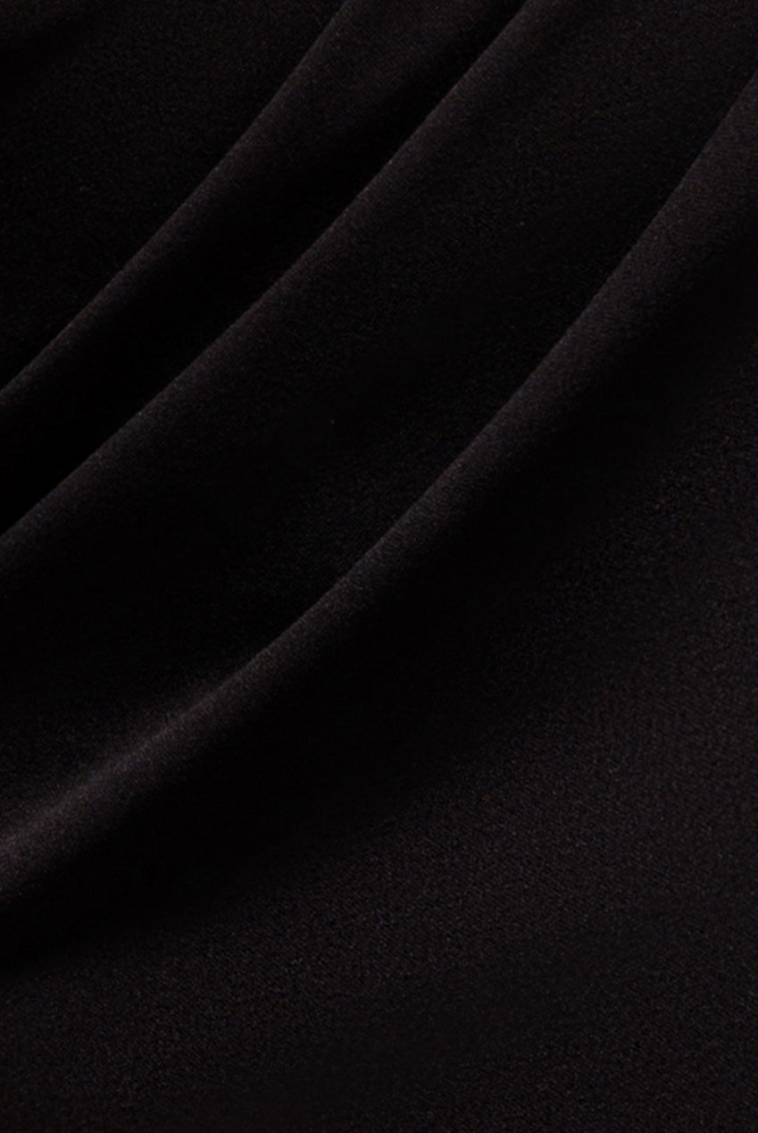 Goddiva Petal Bow Sleeve Frill Maxi Dress - Black