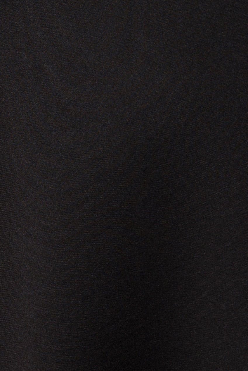 Goddiva Contrast Organza Frill Bow Back Halter Midi Dress - Black Cream