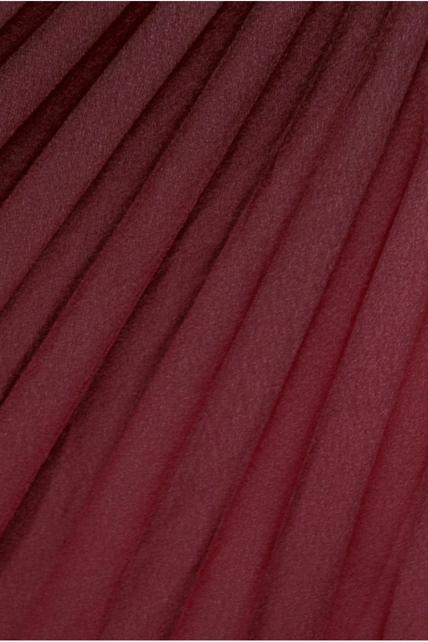 Goddiva Strapless Mini Dress With Pleated Chiffon Cape - Burgundy