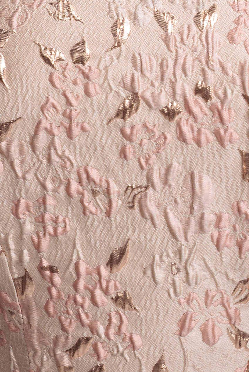 Goddiva Lace Up Jacquard Midi Dress With Organza Wings - Blush Pink