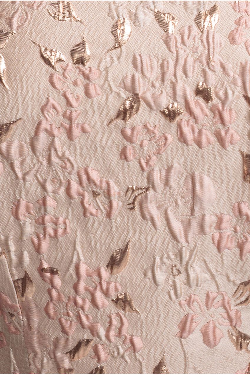 Goddiva Lace Up Jacquard Midi Dress With Organza Wings - Blush Pink