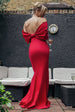Goddiva Bardot Bow Neck Maxi Dress - Red