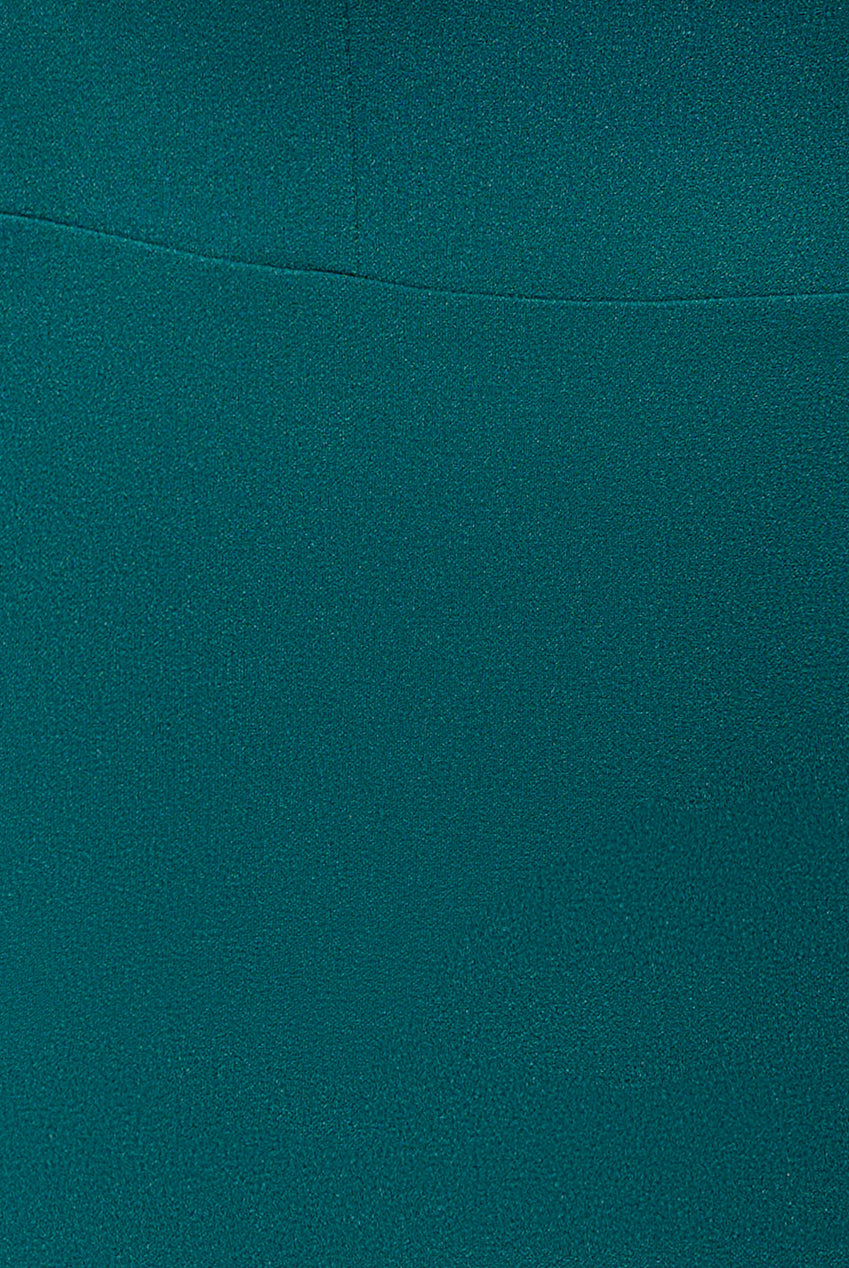 Goddiva Plunging Neck Pleated Sleeves Scuba Maxi Dress - Emerald Green