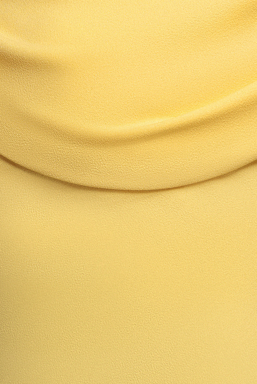 Goddiva Sash One Shoulder Bardot Maxi Dress - Butter Yellow