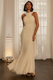 Goddiva Cross Front Scarf Back Chiffon Mermaid Maxi Dress - Butter Yellow