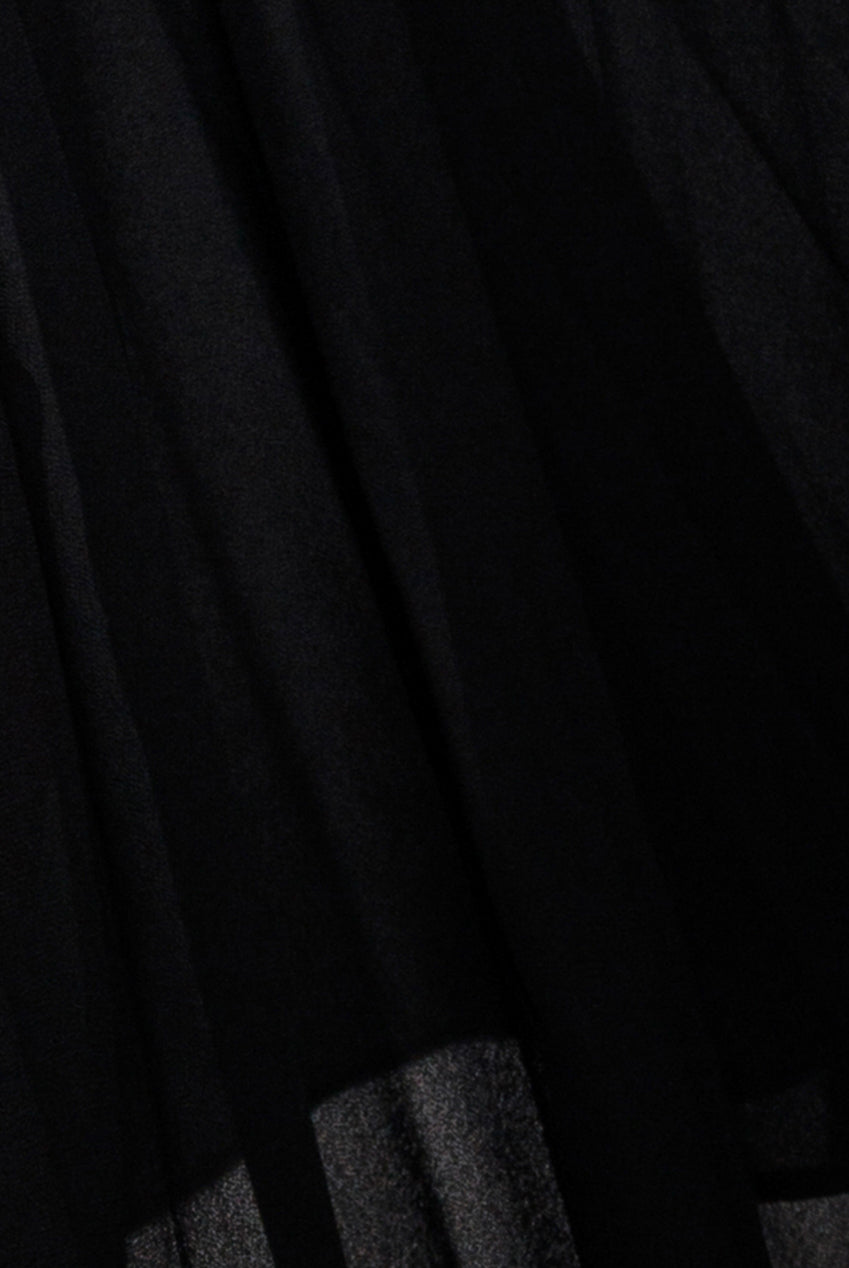 Goddiva Boob Tube Maxi Dress With Pleated Chiffon Cape - Black